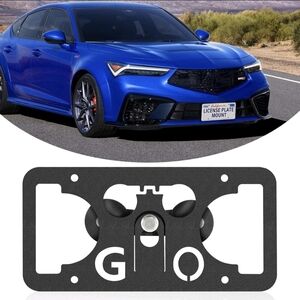 No Drill Front License Plate Frame for Acura Integra 2023-2024 Anti-Theft, Black